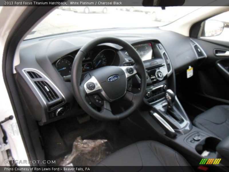 White Platinum / Charcoal Black 2013 Ford Focus Titanium Hatchback