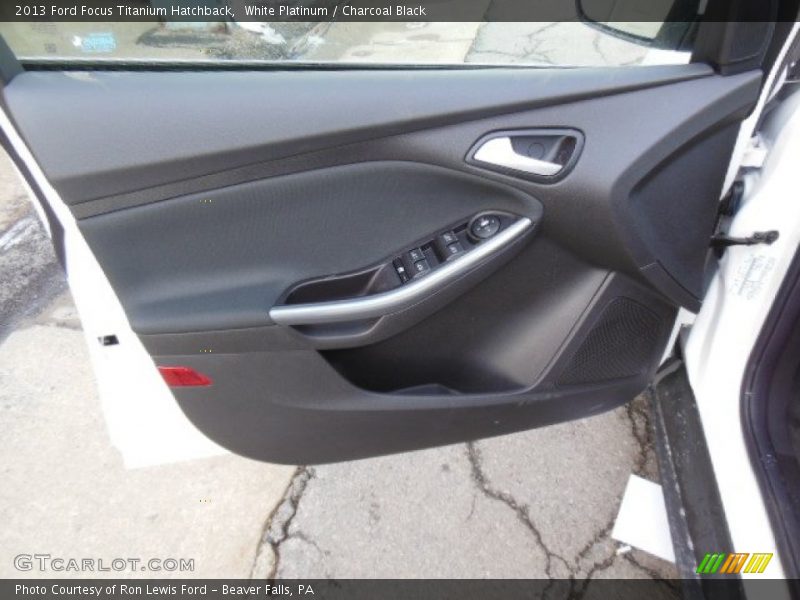 White Platinum / Charcoal Black 2013 Ford Focus Titanium Hatchback