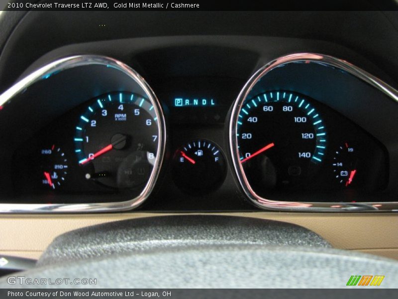Gold Mist Metallic / Cashmere 2010 Chevrolet Traverse LTZ AWD