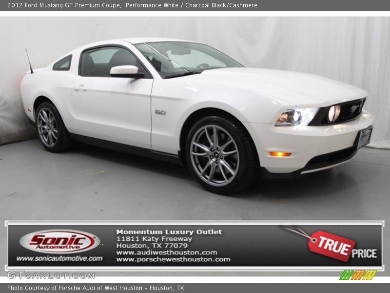 Performance White / Charcoal Black/Cashmere 2012 Ford Mustang GT Premium Coupe