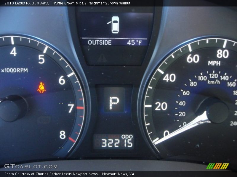 Truffle Brown Mica / Parchment/Brown Walnut 2010 Lexus RX 350 AWD