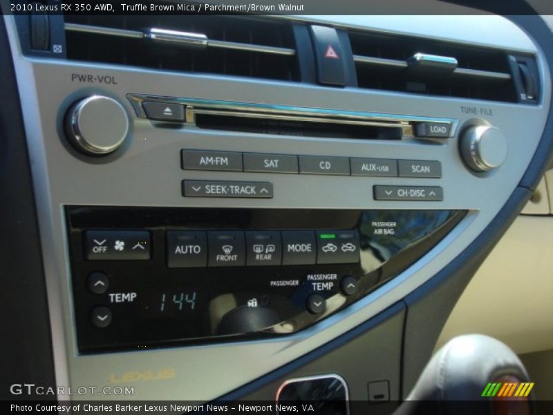 Truffle Brown Mica / Parchment/Brown Walnut 2010 Lexus RX 350 AWD