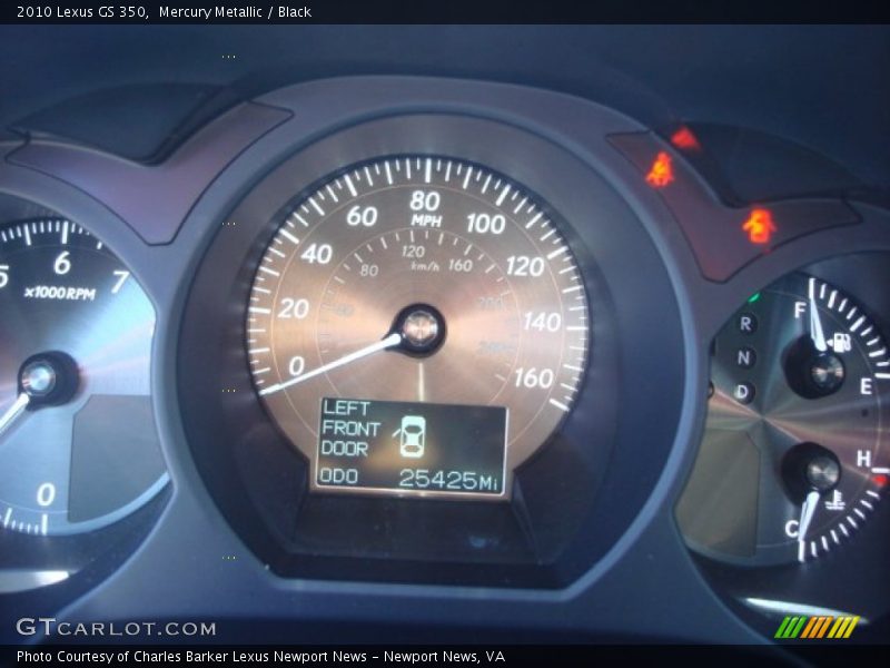 Mercury Metallic / Black 2010 Lexus GS 350