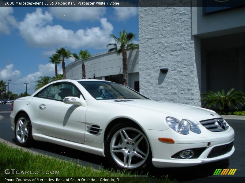 Alabaster White / Stone 2008 Mercedes-Benz SL 550 Roadster