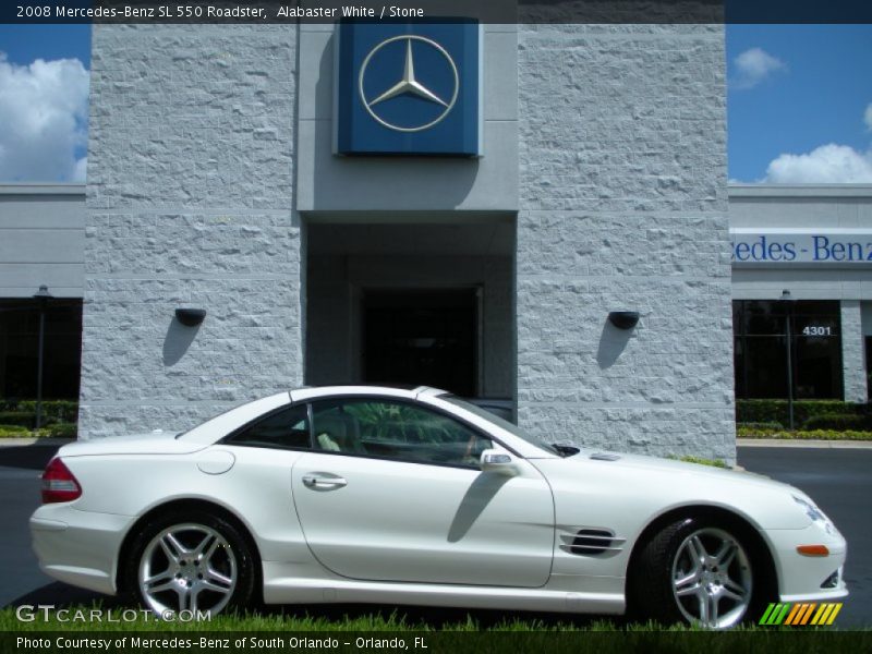 Alabaster White / Stone 2008 Mercedes-Benz SL 550 Roadster