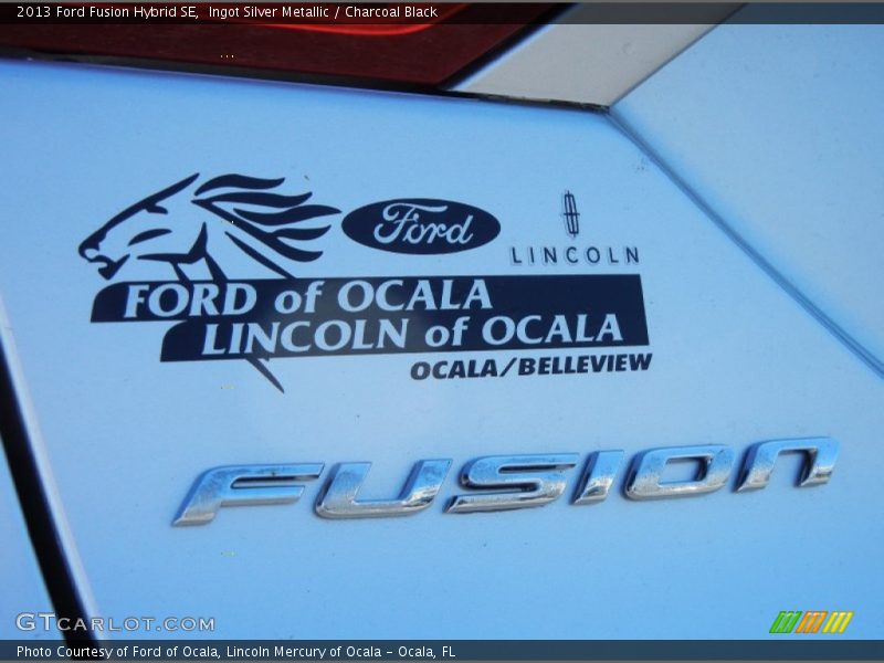 Ingot Silver Metallic / Charcoal Black 2013 Ford Fusion Hybrid SE