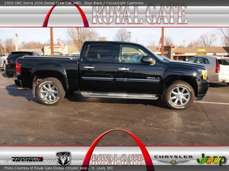 Onyx Black / Cocoa/Light Cashmere 2009 GMC Sierra 1500 Denali Crew Cab AWD