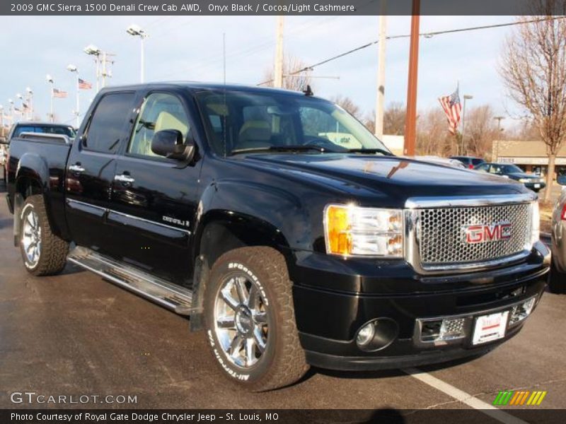 Onyx Black / Cocoa/Light Cashmere 2009 GMC Sierra 1500 Denali Crew Cab AWD