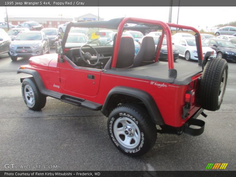 Poppy Red / Gray 1995 Jeep Wrangler S 4x4