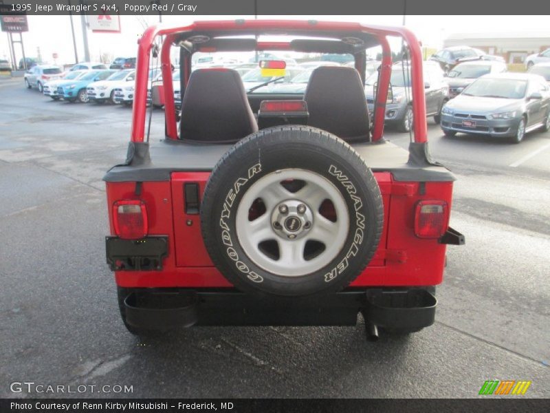 Poppy Red / Gray 1995 Jeep Wrangler S 4x4