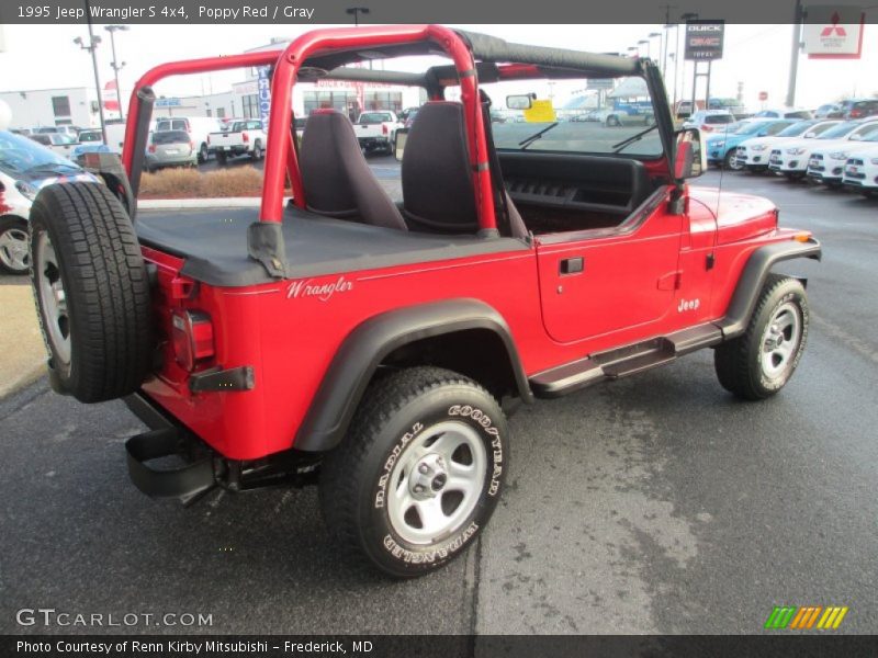 Poppy Red / Gray 1995 Jeep Wrangler S 4x4