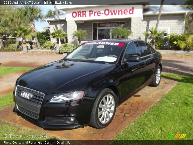 Brilliant Black / Beige 2010 Audi A4 2.0T Sedan