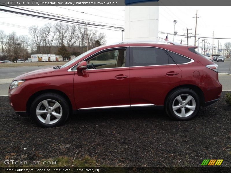 Matador Red Mica / Parchment/Brown Walnut 2010 Lexus RX 350