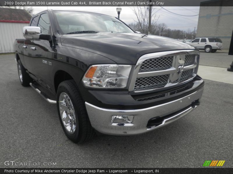 Brilliant Black Crystal Pearl / Dark Slate Gray 2009 Dodge Ram 1500 Laramie Quad Cab 4x4