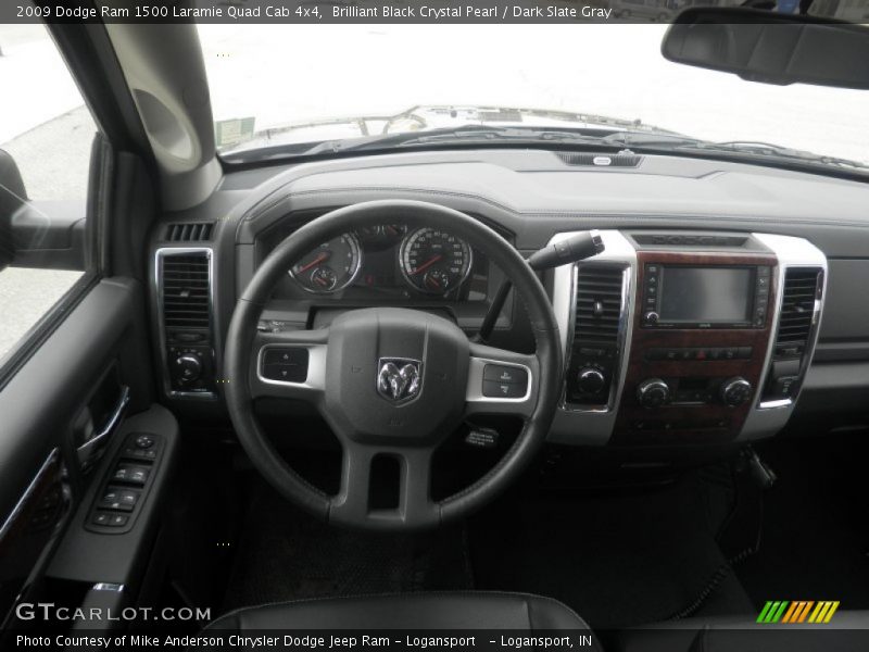 Brilliant Black Crystal Pearl / Dark Slate Gray 2009 Dodge Ram 1500 Laramie Quad Cab 4x4