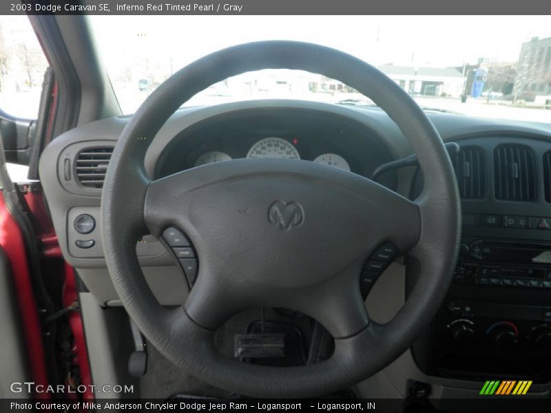Inferno Red Tinted Pearl / Gray 2003 Dodge Caravan SE