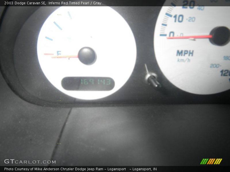 Inferno Red Tinted Pearl / Gray 2003 Dodge Caravan SE