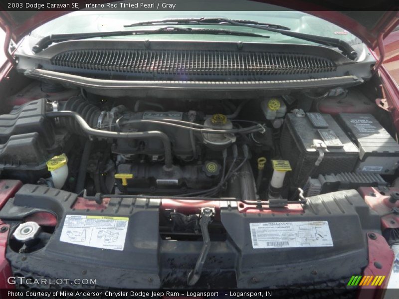 Inferno Red Tinted Pearl / Gray 2003 Dodge Caravan SE