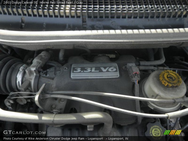 Inferno Red Tinted Pearl / Gray 2003 Dodge Caravan SE