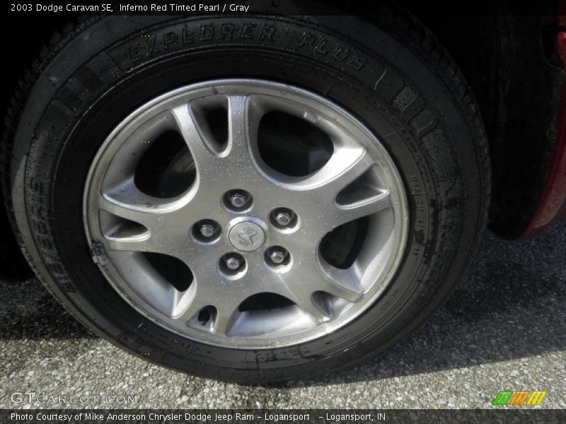 Inferno Red Tinted Pearl / Gray 2003 Dodge Caravan SE