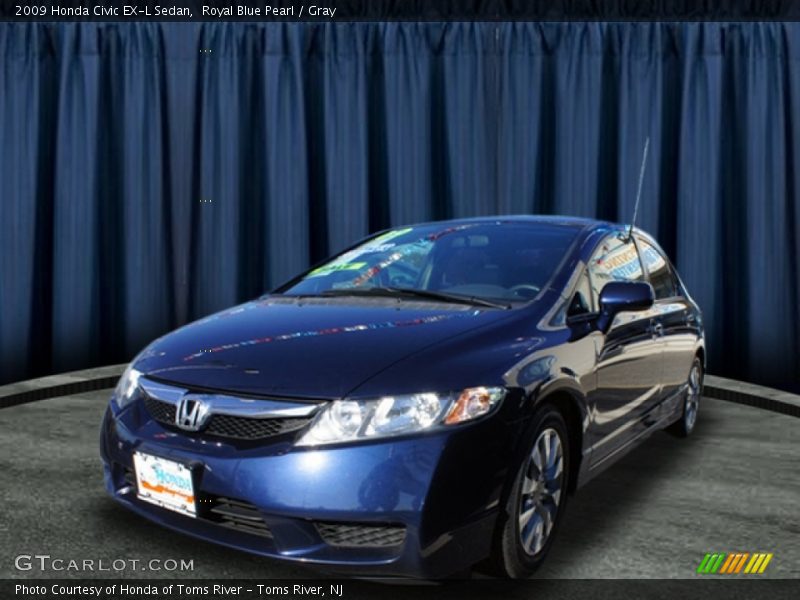 Royal Blue Pearl / Gray 2009 Honda Civic EX-L Sedan