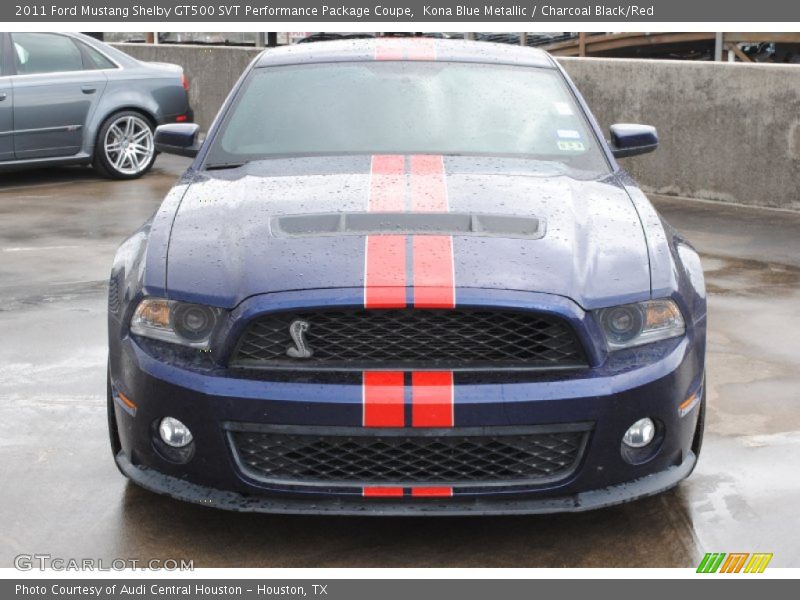 Kona Blue Metallic / Charcoal Black/Red 2011 Ford Mustang Shelby GT500 SVT Performance Package Coupe