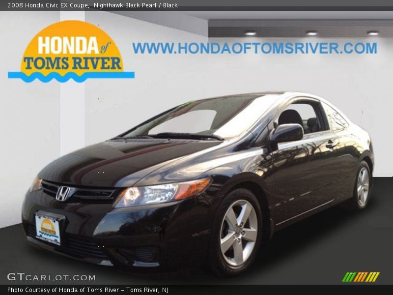 Nighthawk Black Pearl / Black 2008 Honda Civic EX Coupe