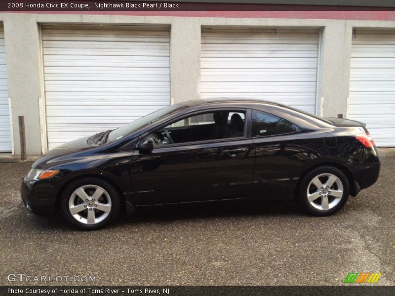 Nighthawk Black Pearl / Black 2008 Honda Civic EX Coupe