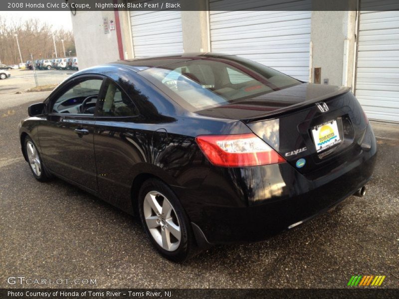 Nighthawk Black Pearl / Black 2008 Honda Civic EX Coupe