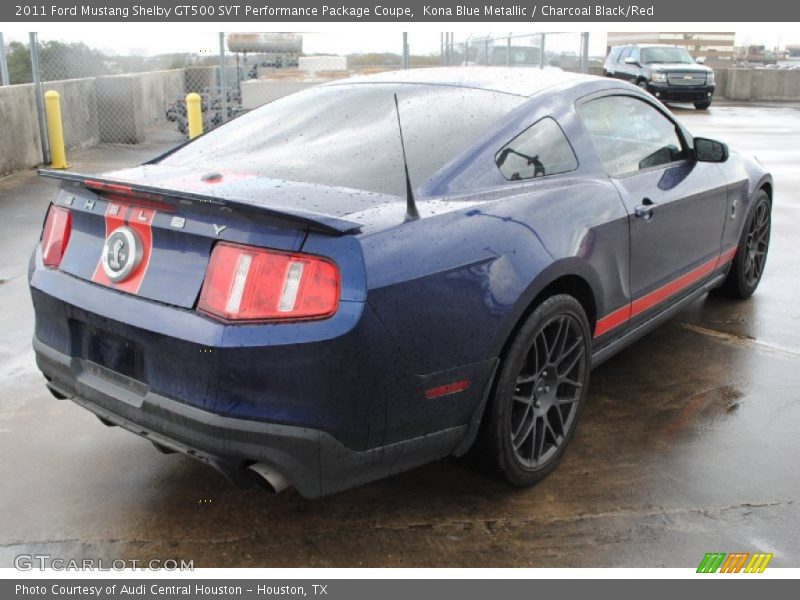 Kona Blue Metallic / Charcoal Black/Red 2011 Ford Mustang Shelby GT500 SVT Performance Package Coupe