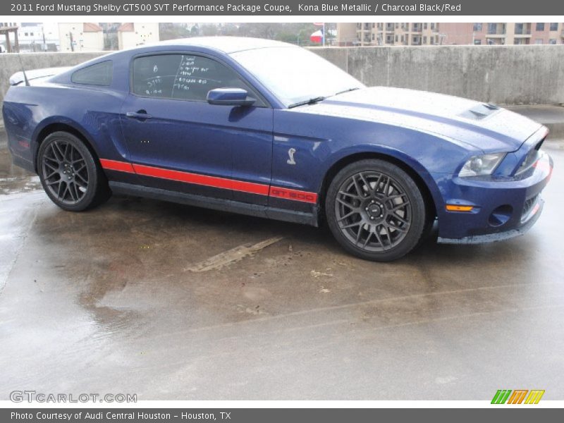 Kona Blue Metallic / Charcoal Black/Red 2011 Ford Mustang Shelby GT500 SVT Performance Package Coupe