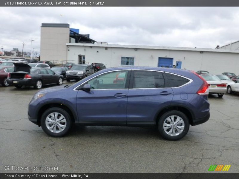 Twilight Blue Metallic / Gray 2013 Honda CR-V EX AWD