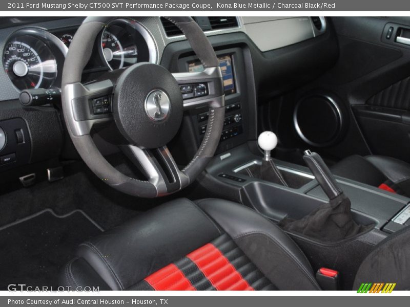 Kona Blue Metallic / Charcoal Black/Red 2011 Ford Mustang Shelby GT500 SVT Performance Package Coupe