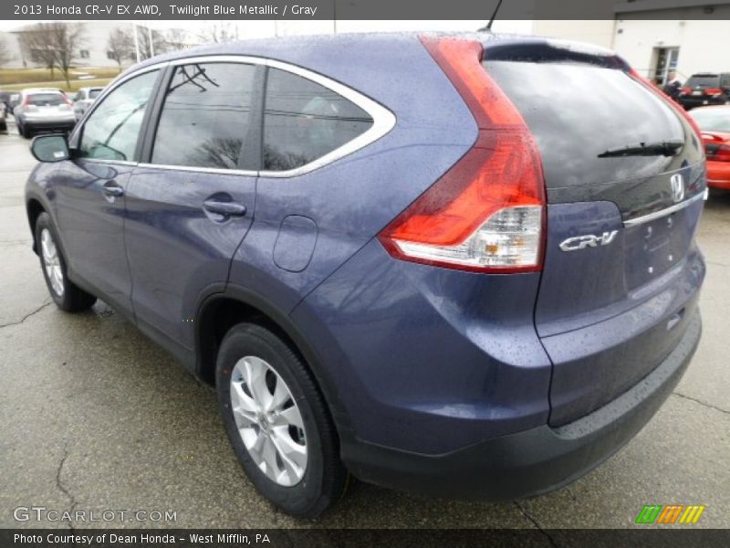 Twilight Blue Metallic / Gray 2013 Honda CR-V EX AWD