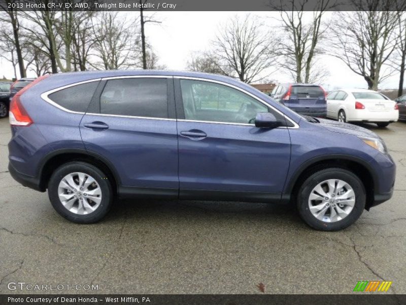 Twilight Blue Metallic / Gray 2013 Honda CR-V EX AWD