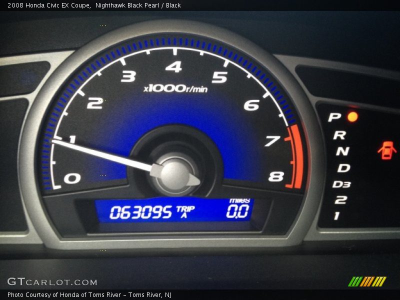 Nighthawk Black Pearl / Black 2008 Honda Civic EX Coupe