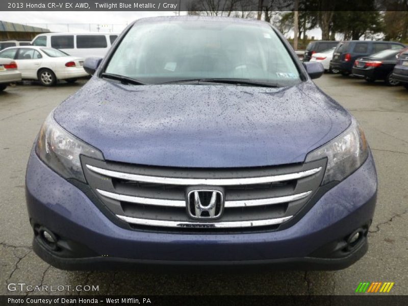 Twilight Blue Metallic / Gray 2013 Honda CR-V EX AWD