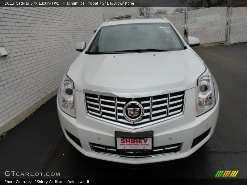 Platinum Ice Tricoat / Shale/Brownstone 2013 Cadillac SRX Luxury FWD