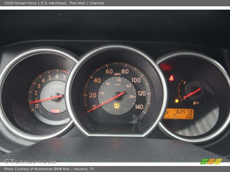 Red Alert / Charcoal 2008 Nissan Versa 1.8 SL Hatchback