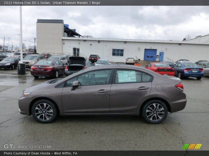 Urban Titanium Metallic / Beige 2013 Honda Civic EX-L Sedan