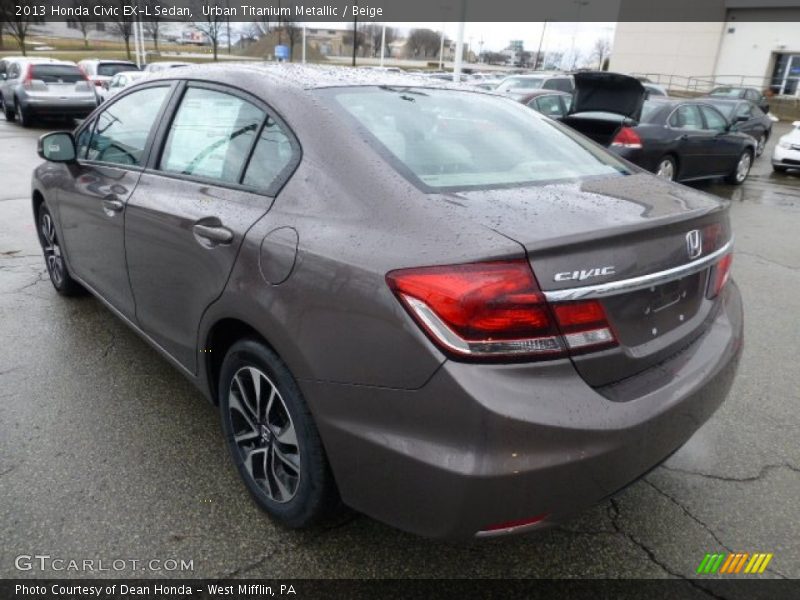 Urban Titanium Metallic / Beige 2013 Honda Civic EX-L Sedan