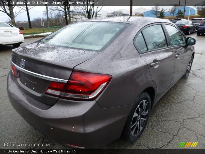 Urban Titanium Metallic / Beige 2013 Honda Civic EX-L Sedan