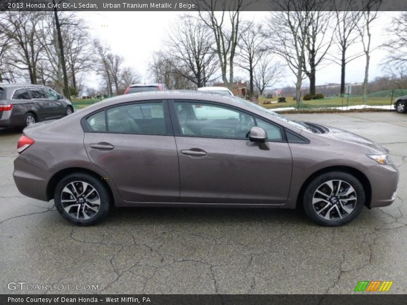 Urban Titanium Metallic / Beige 2013 Honda Civic EX-L Sedan