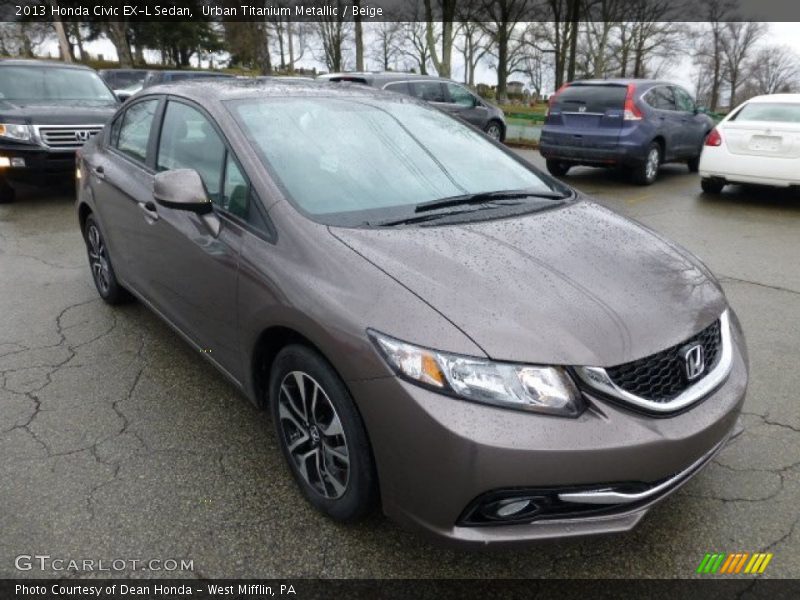 Urban Titanium Metallic / Beige 2013 Honda Civic EX-L Sedan