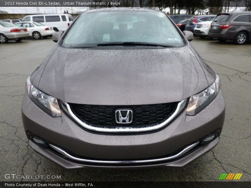Urban Titanium Metallic / Beige 2013 Honda Civic EX-L Sedan