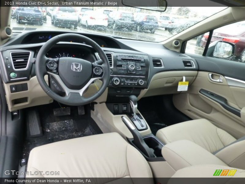 Urban Titanium Metallic / Beige 2013 Honda Civic EX-L Sedan