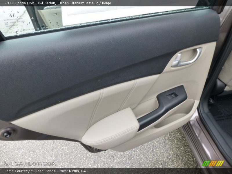 Urban Titanium Metallic / Beige 2013 Honda Civic EX-L Sedan