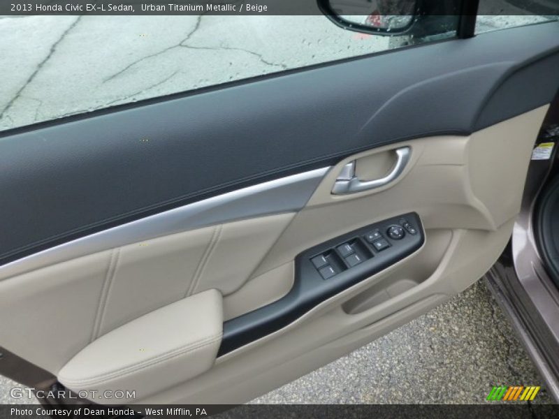 Urban Titanium Metallic / Beige 2013 Honda Civic EX-L Sedan