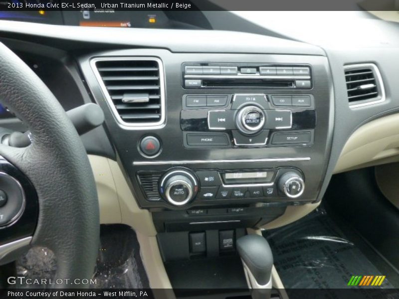 Urban Titanium Metallic / Beige 2013 Honda Civic EX-L Sedan