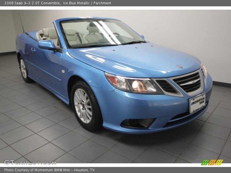 Ice Blue Metallic / Parchment 2008 Saab 9-3 2.0T Convertible